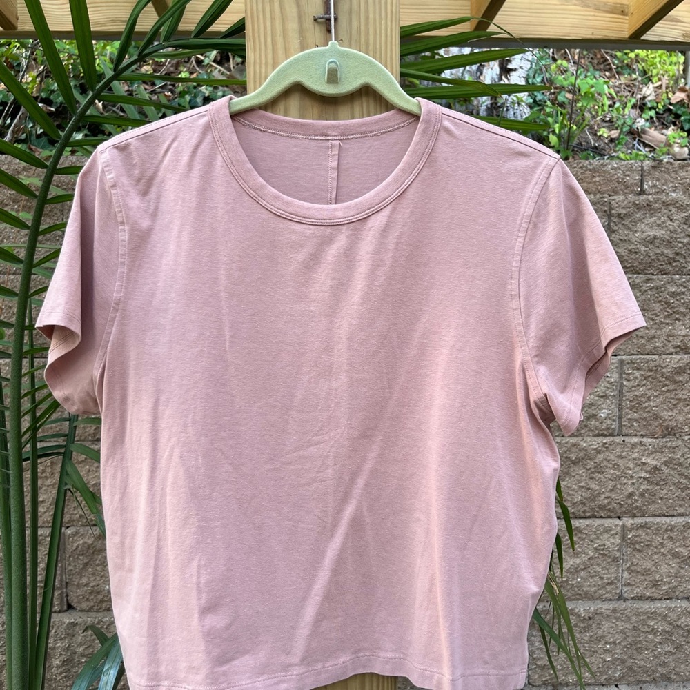 lululemon athletica Soft Pink Short Sleeve Tee